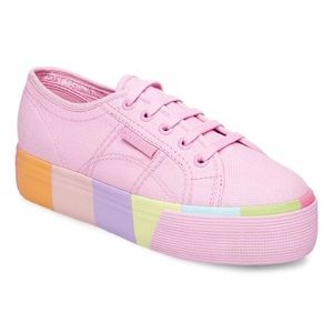 NEW! Superga Pastel Rainbow Platform Sneakers